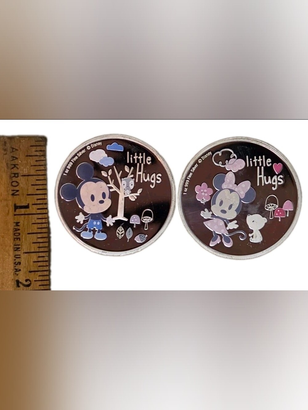Mickey & Minnie Mouse - 2 oz Silver - Disney Baby Little Hugs - King Charles III